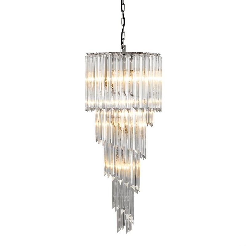 Люстра Eichholtz Chandelier Trapani Никель Прозрачное Стекло Люстра Eichholtz Chandelier Trapani Никель Прозрачное Стекло в Тюмени | Loft Concept