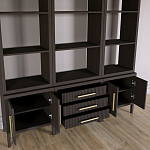 Модульный стеллаж Primo из трех составных элементов Темный орех варинант исполнения - 4 | Loft Concept в Тюмени