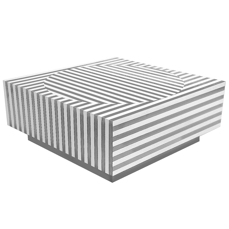 Большой журнальный Стол с инкрустацией Mandika Bone Inlay Coffee Table Серый Белый в Тюмени | Loft Concept 