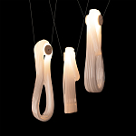 Подвесной светильник белого цвета с 3-мя изогнутыми плафонами Flow Loop варинант исполнения - 6 | Loft Concept в Тюмени