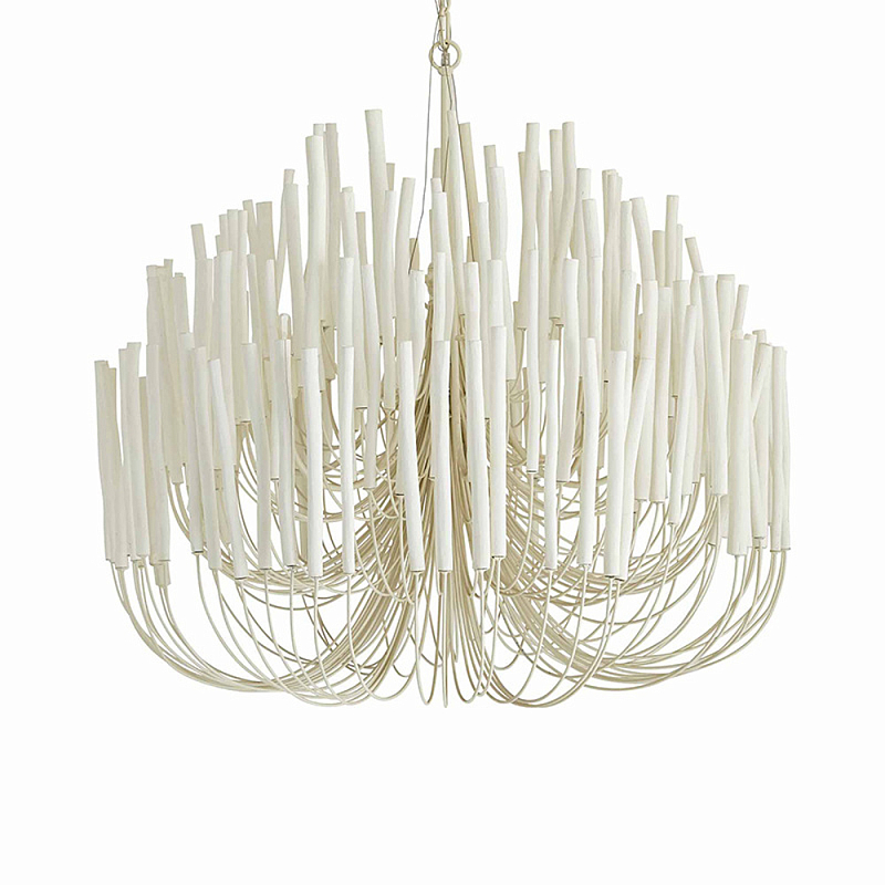 Люстра белая с несколькими ярусами деревянных палочек Bright Wooden Chandelier Белый Люстра белая с несколькими ярусами деревянных палочек Bright Wooden Chandelier Белый в Тюмени | Loft Concept