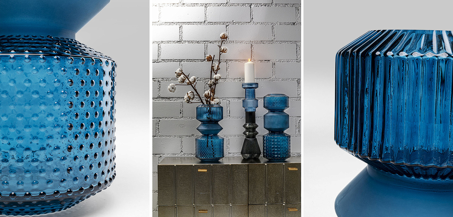 Ваза Geometric Blue Glass Vase 36 Ваза Geometric Blue Glass Vase 36 - Loft-Concept в Тюмени