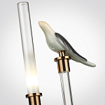 Настольная лампа с прозрачной трубкой и декоративной фигуркой птицы на бронзовой подставке Ganthea варинант исполнения - 4 | Loft Concept в Тюмени