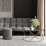 Пуф Three Gray в ткани букле серого цвета варинант исполнения - 3 | Loft Concept в Тюмени