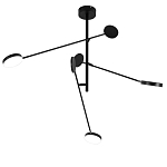 Потолочный светильник светодиодный с тремя лампами черный металл Bendik  варинант исполнения - 1 | Loft Concept в Тюмени