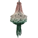 Люстра каплевидной формы с декором из круглых бусин Ombre Green Pink Chandelier варинант исполнения - 1 | Loft Concept в Тюмени