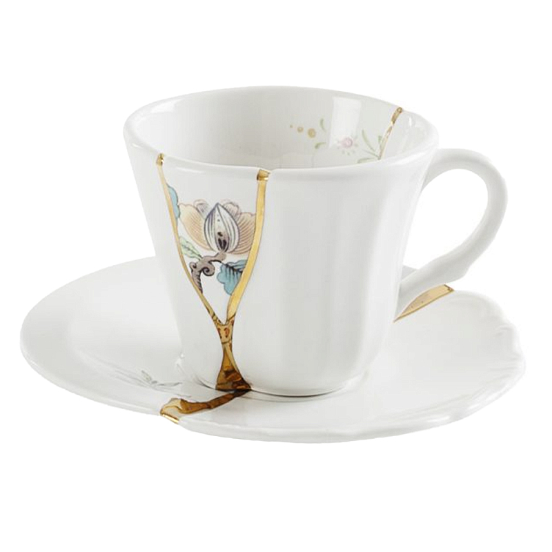 Кофейная пара Seletti Kintsugi 2 Белый Золотой Мульти Кофейная пара Seletti Kintsugi 2 Белый Золотой Мульти в Тюмени | Loft Concept