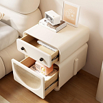 Тумбочка прикроватная с ящиком и стеклянной дверцей Робот Robot Bedside варинант исполнения - 1 | Loft Concept в Тюмени