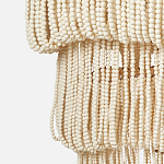 Трехъярусная люстра с подвесками из круглых деревянных бусин белая White Beads Three-tier Chandelier  варинант исполнения - 7 | Loft Concept в Тюмени