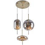 Подвесной светильник с гирляндой внутри 3-х стеклянных плафонов Garland Glass Trio Hanging Lamp варинант исполнения - 1 | Loft Concept в Тюмени