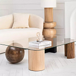 Дизайнерский журнальный стол с прозрачной столешницей и ножками в форме геометрических фигур Pytusin варинант исполнения - 2 | Loft Concept в Тюмени