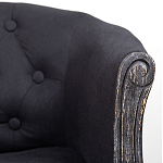 Кресло низкое в стиле прованс Черный Лен Louis French Armchair  варинант исполнения - 6 | Loft Concept в Тюмени