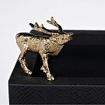 Стол сервировочный кожаный с декором в виде золотистой фигуркой лося Embodiment of Style варинант исполнения - 2 | Loft Concept в Тюмени