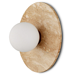 Бра в виде диска с плафоном из матового белого стекла Marble Glow варинант исполнения - 1 | Loft Concept в Тюмени