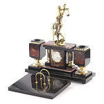 Настольный письменный набор из яшмы с часами в подарочной упаковке Manager Organizer варинант исполнения - 2 | Loft Concept в Тюмени