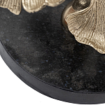 Настольная лампа с черным тканевым абажуром на основании в виде листьев Golden Leaves варинант исполнения - 1 | Loft Concept в Тюмени