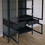 Витрина Primo со стеклянными фасадами и 2 ящиками Черный дуб варинант исполнения - 8 | Loft Concept в Тюмени