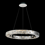 Люстра серебряная в форме кольца с мозаичным хрустальным оформлением Sparks of Crystal варинант исполнения - 3 | Loft Concept в Тюмени