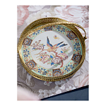 Блюдо фарфоровое с бронзовой ручкой Paradise Dish with Handle варинант исполнения - 4 | Loft Concept в Тюмени