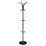 Вешалка коричневая с круглым основанием и черными металлическими крючками Industrial Metal Rust варинант исполнения - 1 | Loft Concept в Тюмени