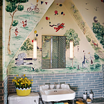 Обои ручная роспись Promenade Original colourway on cream painted silk варинант исполнения - 1 | Loft Concept в Тюмени