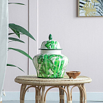 Ваза с зелёными листьями и крышкой Vase Green Leaves варинант исполнения - 5 | Loft Concept в Тюмени