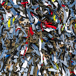 Ковер прямоугольный разноцветный из джинсовой одежды Zero Waste варинант исполнения - 2 | Loft Concept в Тюмени