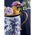 Ваза с бронзовыми ручками и синим цветочным узором Blue & White Ornament варинант исполнения - 6 | Loft Concept в Тюмени