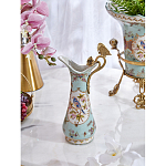 Кувшин с цветочным рисунком и бронзовой ручкой Blue Garden варинант исполнения - 6 | Loft Concept в Тюмени