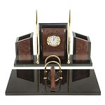 Настольный письменный набор из лемезита и змеевика с часами Royal Accessory варинант исполнения - 1 | Loft Concept в Тюмени