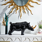 Статуэтка черный носорог с золотыми рогами Golden Horned Black Rhino варинант исполнения - 4 | Loft Concept в Тюмени