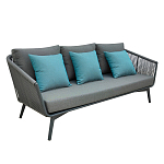Диван трехместный уличный серый Gray Fiber варинант исполнения - 1 | Loft Concept в Тюмени