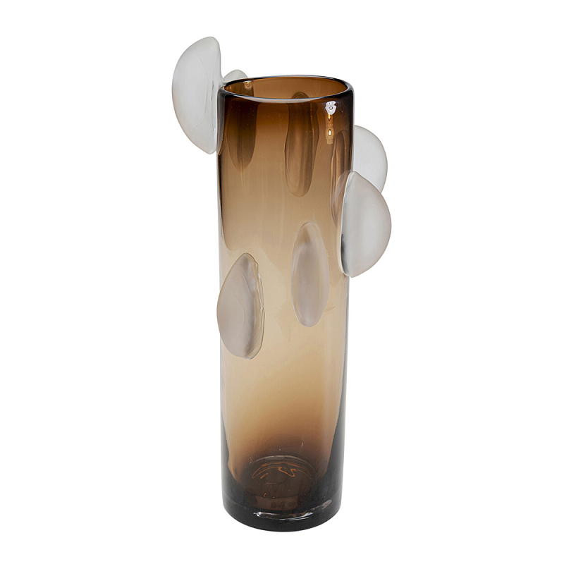 Ваза коричневая Forma Mare со стеклянными вставками Коричневый Прозрачный в Тюмени | Loft Concept 