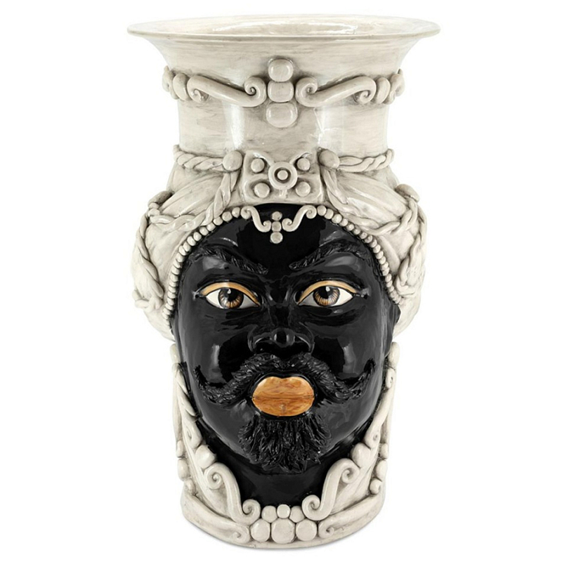 Ваза Vase Moro Man Giant White Черный Бежевый Ваза Vase Moro Man Giant White Черный Бежевый в Тюмени | Loft Concept