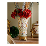 Ваза из фарфора на бронзовом основании Turquoise Blooming Garden варинант исполнения - 10 | Loft Concept в Тюмени