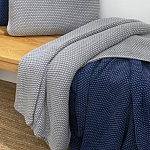 Плед из хлопка серого цвета Waffle Comfort варинант исполнения - 4 | Loft Concept в Тюмени