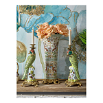 Ваза высокая из фарфора на бронзовом основании Turquoise Blooming Garden варинант исполнения - 10 | Loft Concept в Тюмени