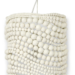 Настенный бра декорированный деревянными белыми круглыми бусинами White Wooden Beads Wall Lamp варинант исполнения - 2 | Loft Concept в Тюмени