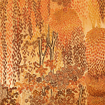 Обои ручная роспись в стиле Арт-деко Hippolyta’s Forest Colourway 263 on Deep Rich Gold gilded paper варинант исполнения - 3 | Loft Concept в Тюмени