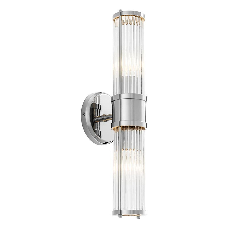 Бра Wall Lamp Claridges Double Nickel Никель Прозрачное Стекло Бра Wall Lamp Claridges Double Nickel Никель Прозрачное Стекло в Тюмени | Loft Concept