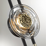 Бра черного цвета с круглым прозрачным стеклянным плафоном Virelia  варинант исполнения - 4 | Loft Concept в Тюмени