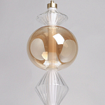 Подвесной светильник с вертикальной композицией из прозрачных и янтарных стеклянных шаров и ромбов Gabriel Scott Luna варинант исполнения - 16 | Loft Concept в Тюмени