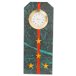 Часы погон ВС подарочные настольные из натурального камня Змеевик Military Clock варинант исполнения - 10 | Loft Concept в Тюмени