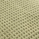 Плед из шерсти зеленого цвета с бахромой Waffle Comfort варинант исполнения - 2 | Loft Concept в Тюмени