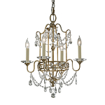 Люстра подвеная с 4-мя лампами и стеклянными подвесками в классическом стиле Feiss варинант исполнения - 1 | Loft Concept в Тюмени