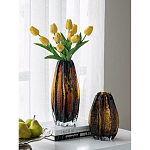 Ваза стеклянная янтарного цвета с текстурированным силуэтом Carambola варинант исполнения - 5 | Loft Concept в Тюмени