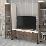 Витрина левая 1-дверная с ящиком и 5-ю белыми полками Harper Line варинант исполнения - 2 | Loft Concept в Тюмени