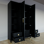 Большой шкаф с витриной Elsa Dreams Black варинант исполнения - 3 | Loft Concept в Тюмени