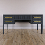 Большой Рабочий стол Primo с 5 выдвижными ящиками Черный дуб варинант исполнения - 1 | Loft Concept в Тюмени