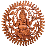 Панно из дерева круглое Ганеша Panel With Animals варинант исполнения - 1 | Loft Concept в Тюмени